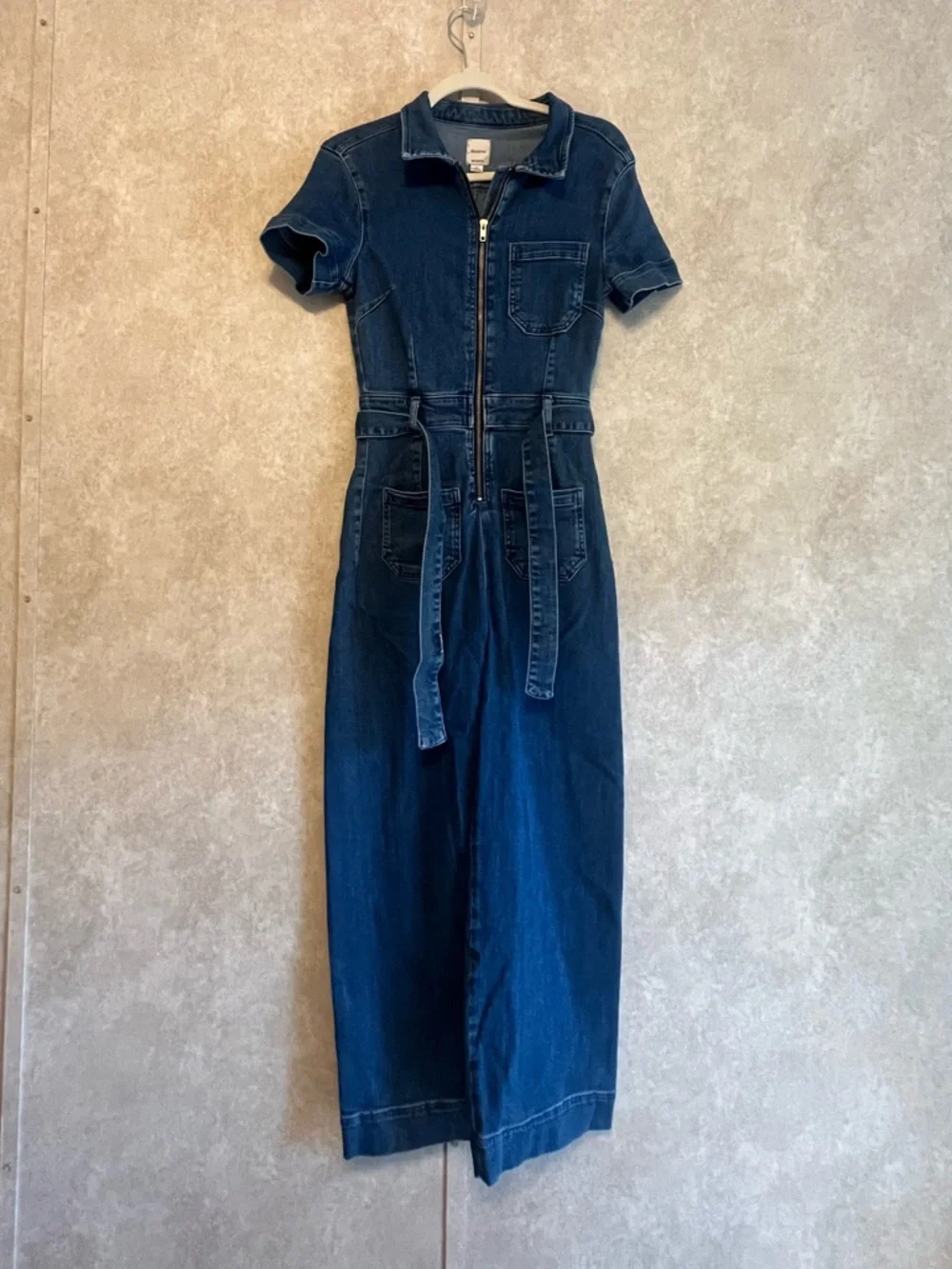 Maeve Anthropologie Colette Weekend Dark Denim Wide Leg Jumpsuit Size 2 - Picture 4 of 9